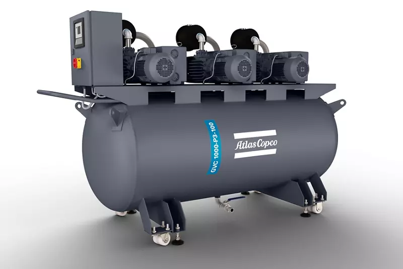 Atlas Copco tank-mounted small vacuum system